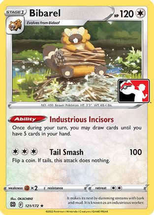 Bibarel (121/172) [Prize Pack Series Cards] Holofoil - Rare