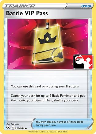 Battle VIP Pass (225/264) [Prize Pack Series Cards] Holofoil - Uncommon