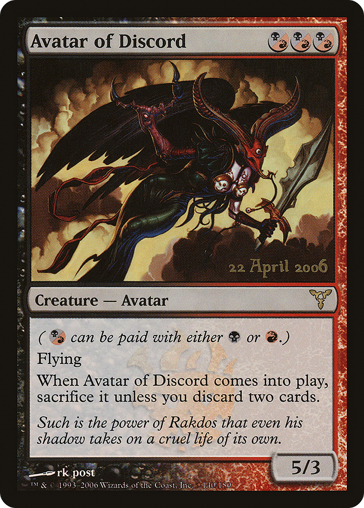 Avatar of Discord (PRE-140★) [Dissension Promos] Foil