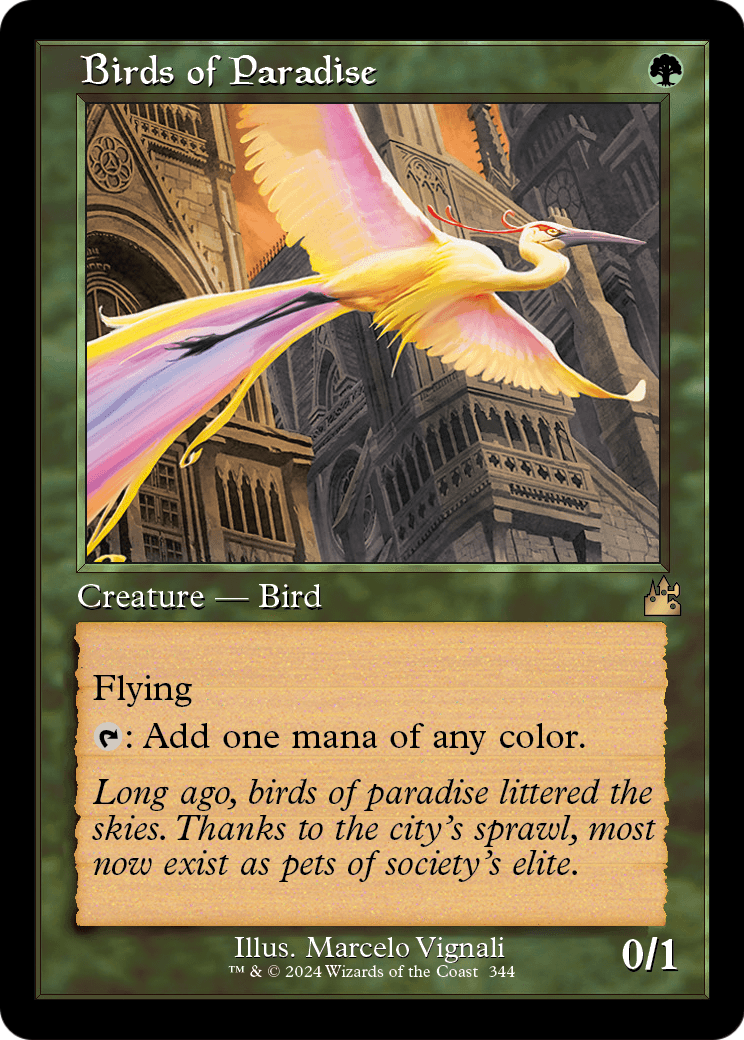 Birds of Paradise (Retro Frame) (RVR-344) [Ravnica Remastered] Foil