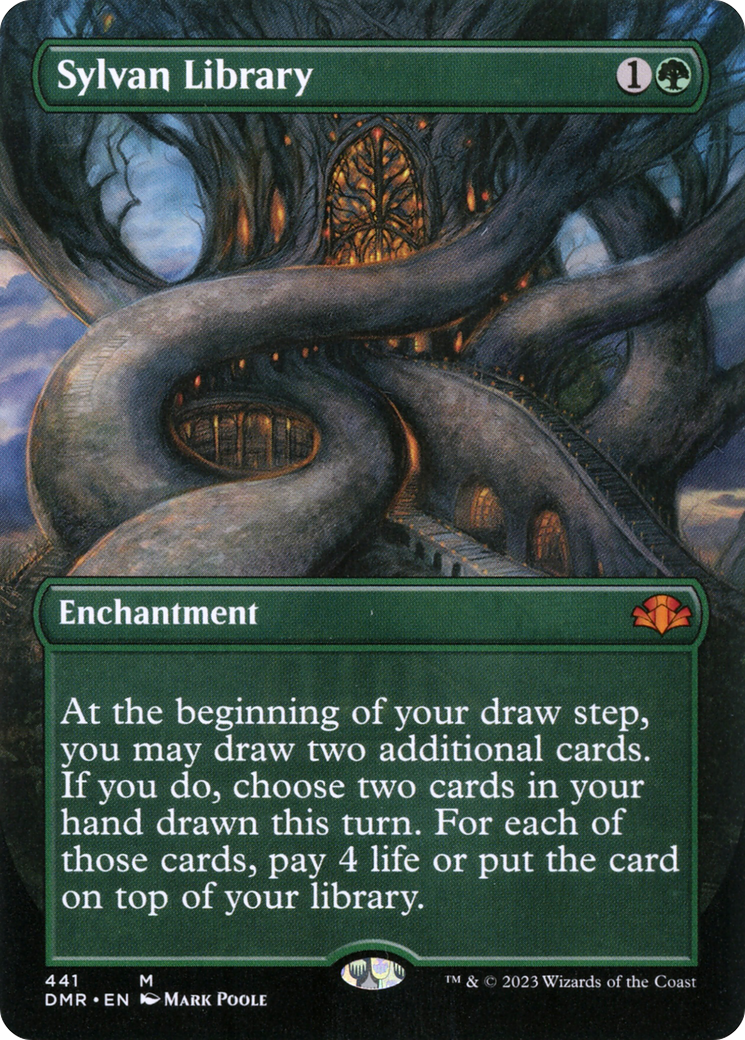 Sylvan Library (Borderless) (DMR-441) [Dominaria Remastered] Foil