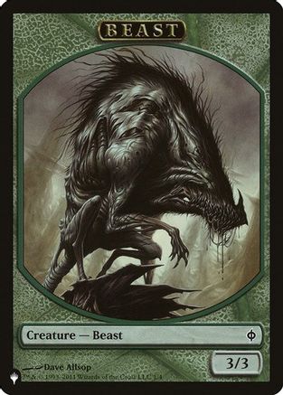 Beast // Emblem - Liliana, Defiant Necromancer Double-Sided Token (LIST-1 // 13) [The List Reprints]