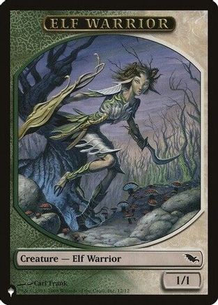Elf Warrior // Emblem - Tibalt, Cosmic Impostor Double-sided Token (LIST-12 // 21) [The List Reprints]