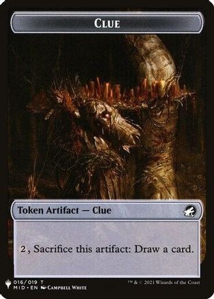 Clue // Golem Double-sided Token (LIST-16 // 26) [The List Reprints]