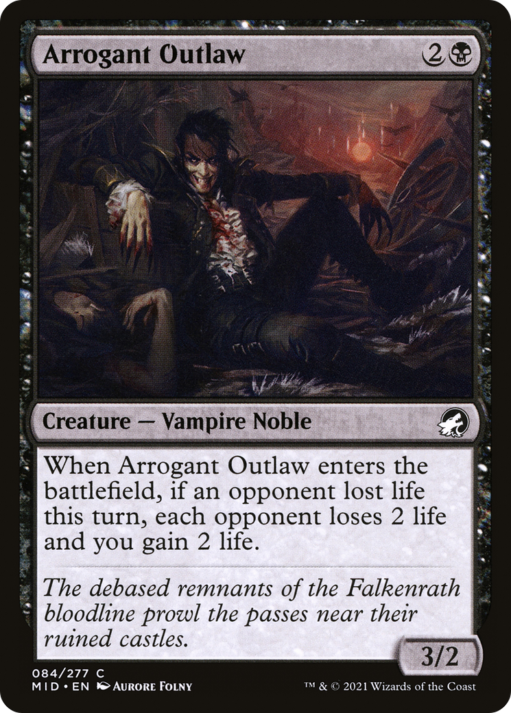 Arrogant Outlaw (MID-084) [Innistrad: Midnight Hunt] Foil