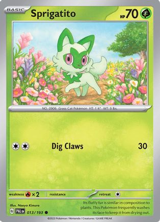Sprigatito (013/193) [SV02 Paldea Evolved] Reverse Holofoil - Common