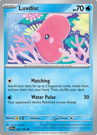 Luvdisc (047) [SV02 Paldea Evolved] Reverse Holofoil - Common