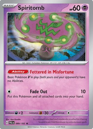 Spiritomb (089) [SV02 Paldea Evolved] Reverse Holofoil - Rare