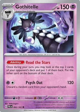 Gothitelle (092) [SV02 Paldea Evolved] Reverse Holofoil - Uncommon