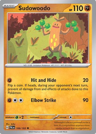 Sudowoodo (109) [SV02 Paldea Evolved] Reverse Holofoil - Uncommon