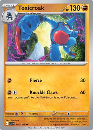 Toxicroak (115) [SV02 Paldea Evolved] Reverse Holofoil - Uncommon