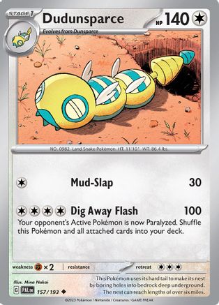 Dudunsparce (157) [SV02 Paldea Evolved] Reverse Holofoil - Uncommon