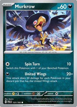 Murkrow (131) [SV02 Paldea Evolved] Reverse Holofoil - Common