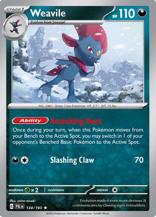Weavile (134) [SV02 Paldea Evolved] Reverse Holofoil - Rare
