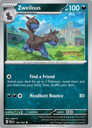 Zweilous (139) [SV02 Paldea Evolved] Reverse Holofoil - Uncommon