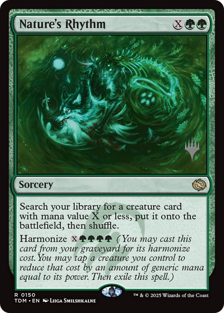 Nature's Rhythm (PPTDM-150) [Promo Pack: Tarkir: Dragonstorm] Foil