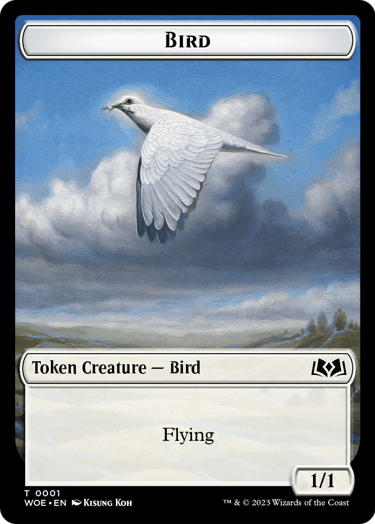 Bird (TWOE-001) [Wilds of Eldraine Tokens] Foil