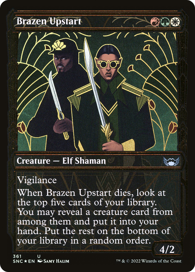Brazen Upstart (Gilded Foil) (SNC-361) (Showcase) [Streets of New Capenna] Foil