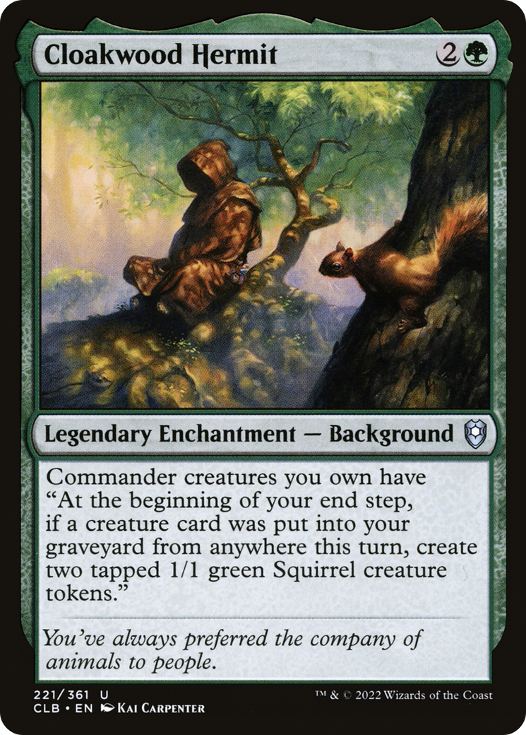 Cloakwood Hermit (CLB-221) [Commander Legends: Battle for Baldur's Gate] Foil
