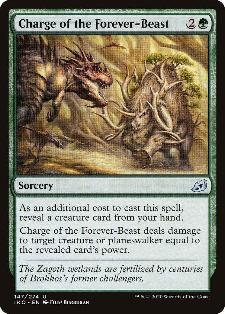 Charge of the Forever-Beast (IKO-147) [Ikoria: Lair of Behemoths] Foil