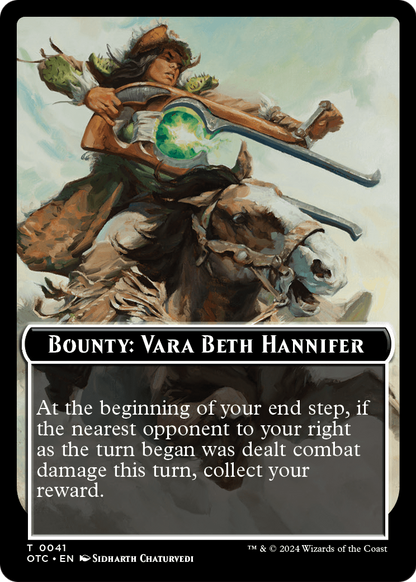 Bounty: Vara Beth Hannifer // Wanted! (TOTC-041) [Outlaws of Thunder Junction Commander Tokens]