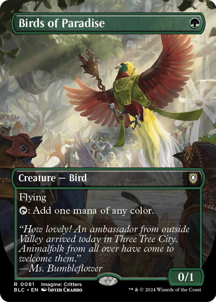 Birds of Paradise (Borderless) (BLC-081) [Bloomburrow Commander]
