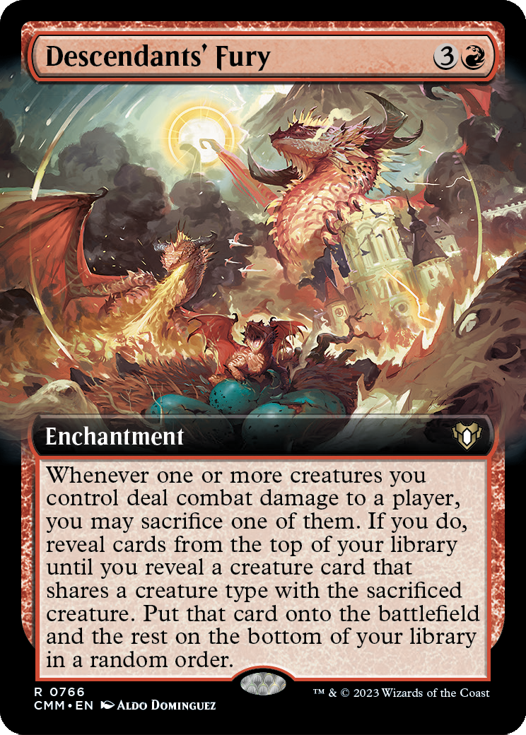 Descendants' Fury (Extended Art) (CMM-766) [Commander Masters] Foil