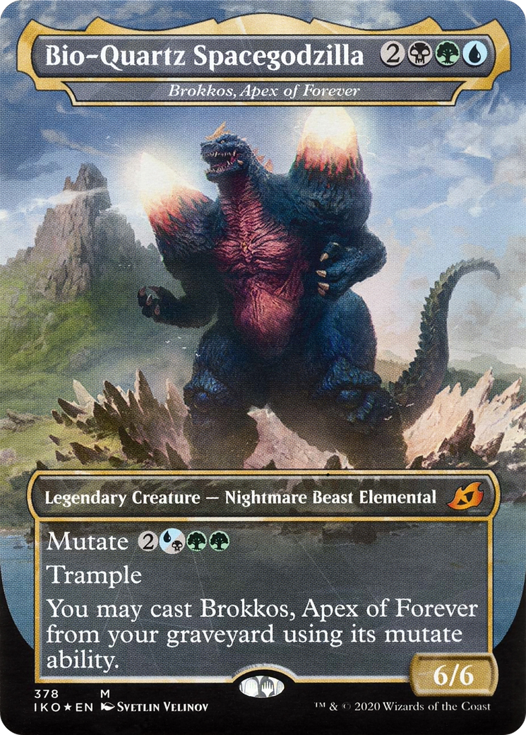 Bio-Quartz Spacegodzilla - Brokkos, Apex of Forever (IKO-378) (Borderless) [Ikoria: Lair of Behemoths]