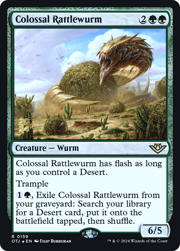 Colossal Rattlewurm (PRE-159) [Outlaws of Thunder Junction Promos] Foil