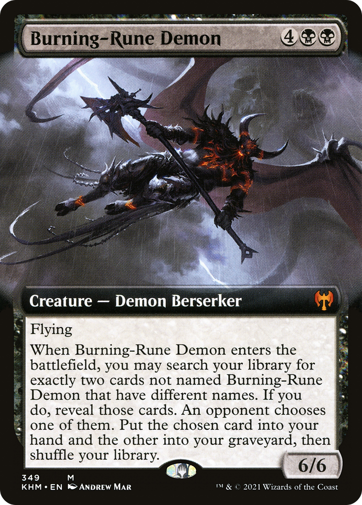 Burning-Rune Demon (Extended Art) (KHM-349) [Kaldheim]