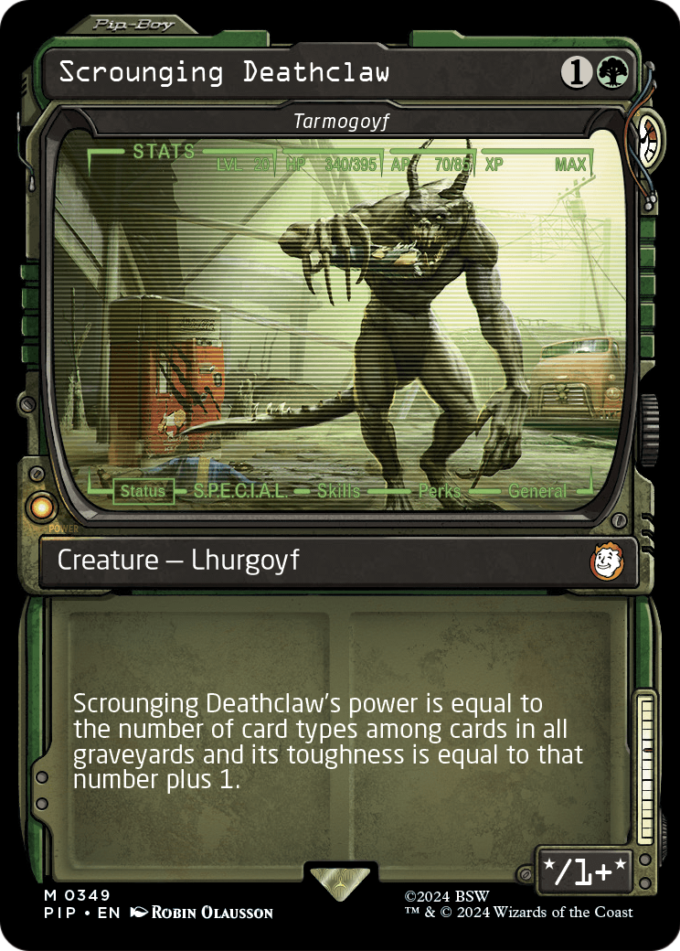 Scrounging Deathclaw - Tarmogoyf (Showcase) (PIP-349) [Fallout]