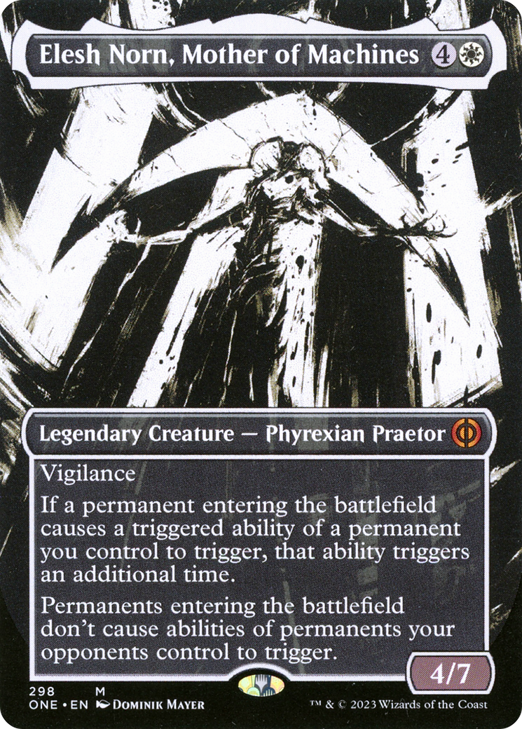 Elesh Norn, Mother of Machines (Showcase) (ONE-298) (Borderless) [Phyrexia: All Will Be One] Foil