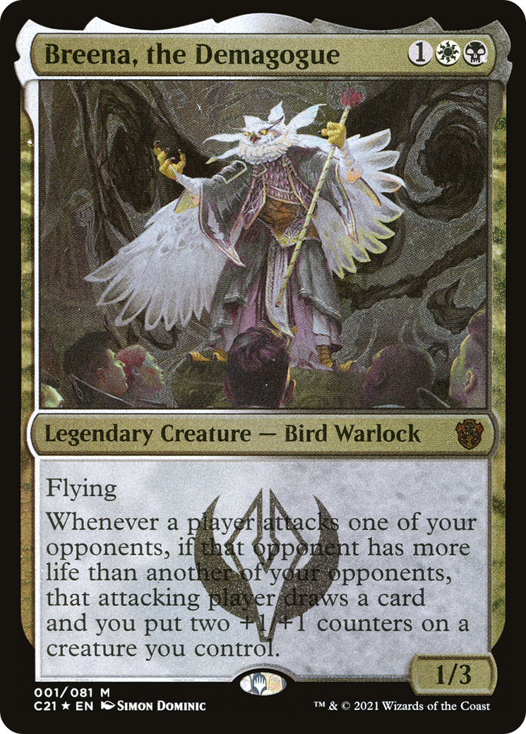 Breena, the Demagogue (Display Commander) - Thick Stock (C21-001) [Commander 2021 Display Commanders] Etched Foil