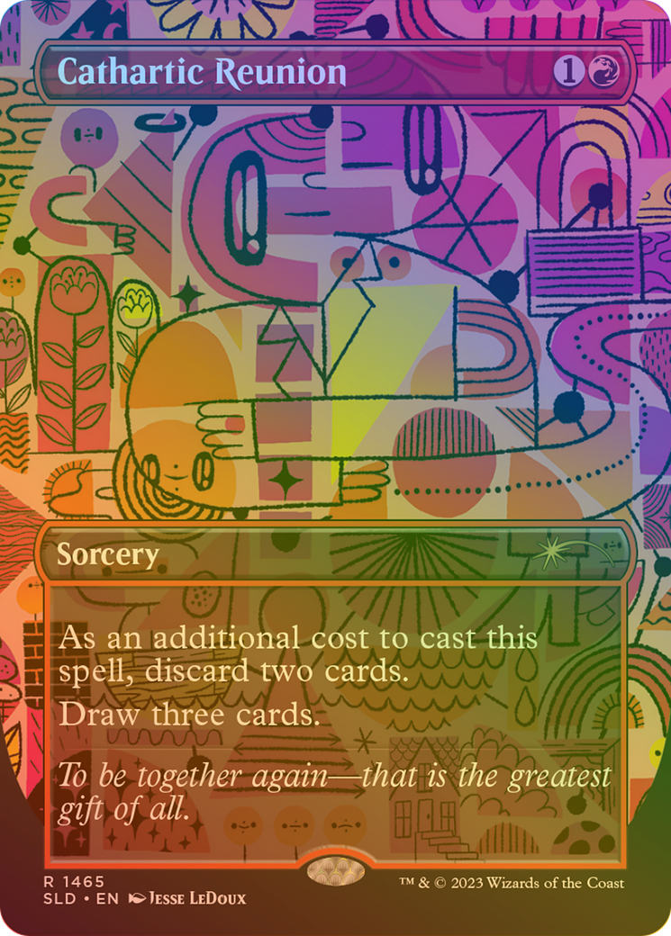 Cathartic Reunion (Rainbow Foil) (SLD-1465) (Borderless) [Secret Lair Drop] Foil