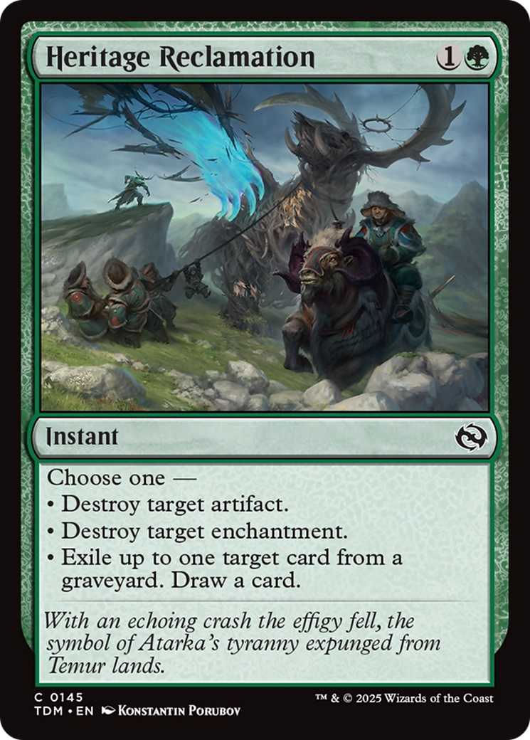 Heritage Reclamation (TDM-145) [Tarkir: Dragonstorm]