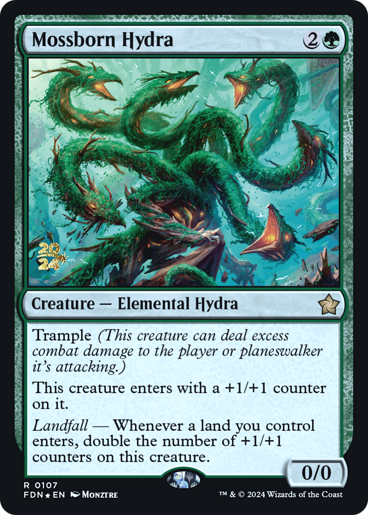 Mossborn Hydra (PRE-107) [Foundations Promos] Foil