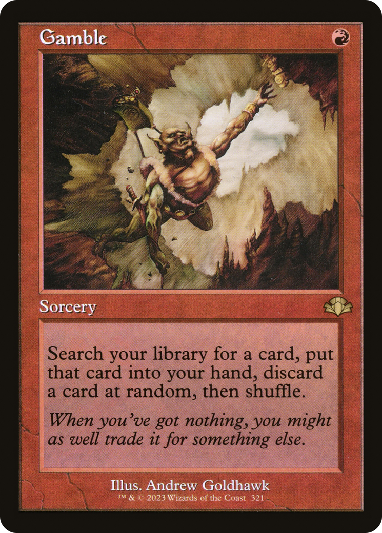 Gamble (Retro Frame) (DMR-321) [Dominaria Remastered]