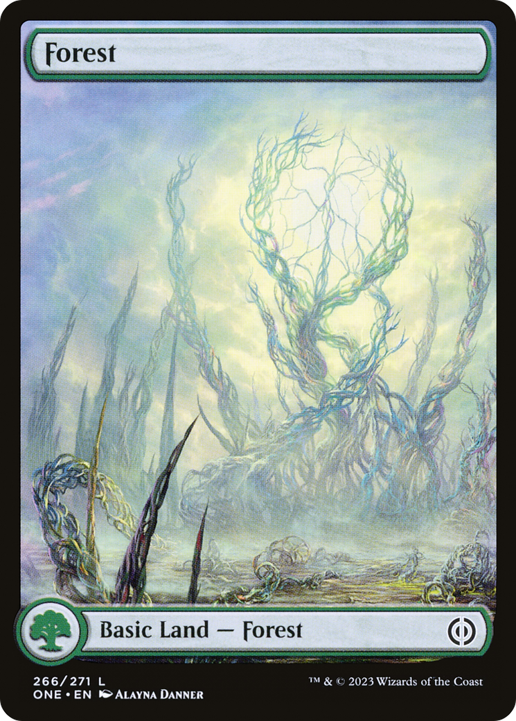 Forest (266) - Full Art (ONE-266) [Phyrexia: All Will Be One] Foil