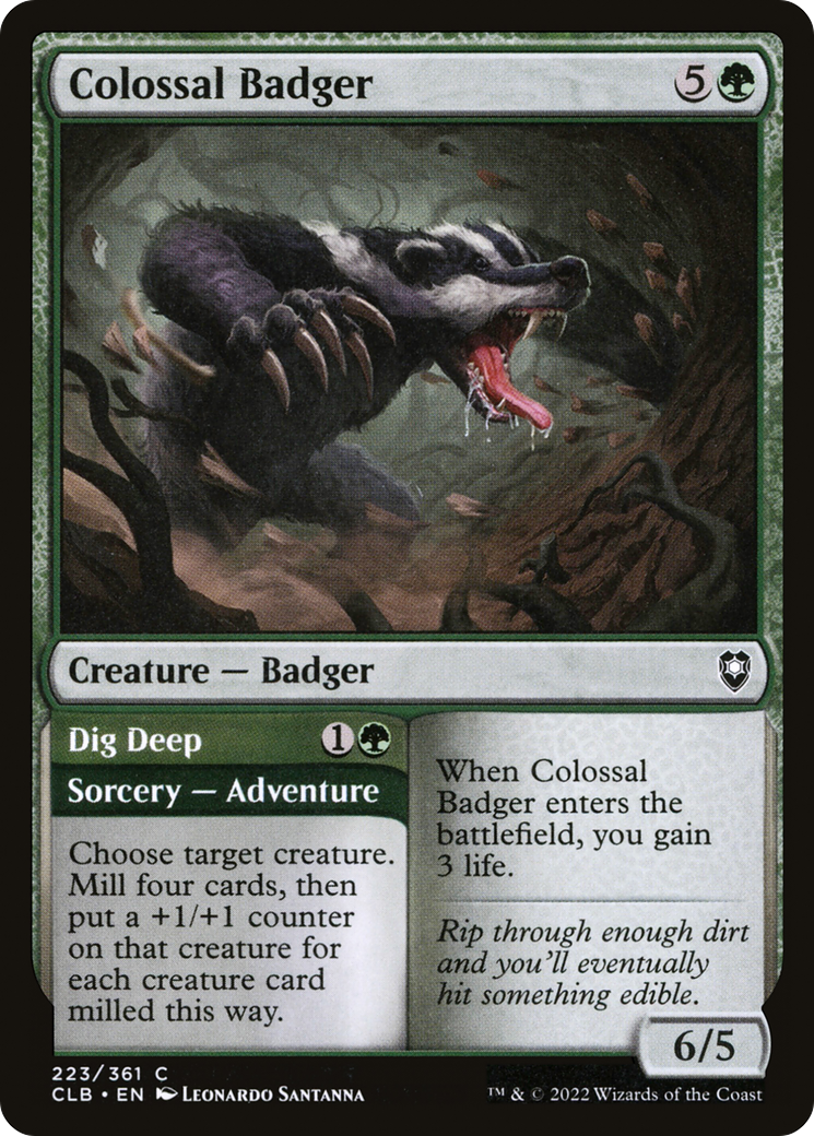 Colossal Badger (CLB-223) [Commander Legends: Battle for Baldur's Gate] Foil