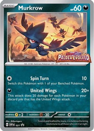 Murkrow (Prerelease) (021) [SV Scarlet & Violet Promo Cards] Holofoil - Promo