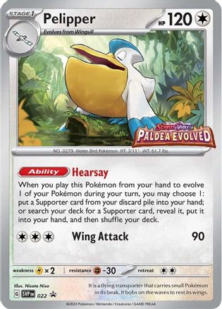 Pelipper (Prerelease) (022) [SV Scarlet & Violet Promo Cards] Holofoil - Promo