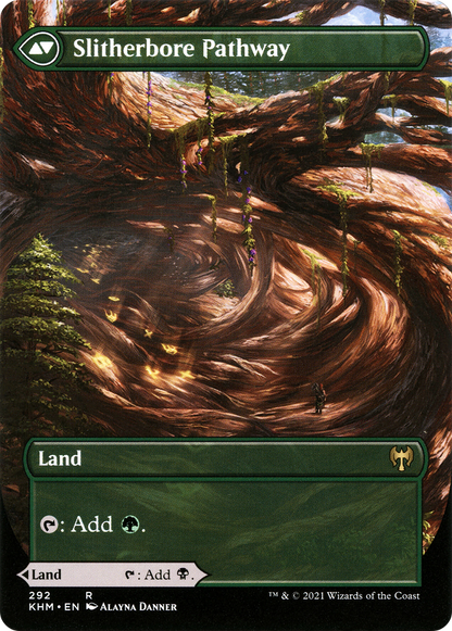Darkbore Pathway (Borderless) (KHM-292) (Showcase) [Kaldheim] Foil