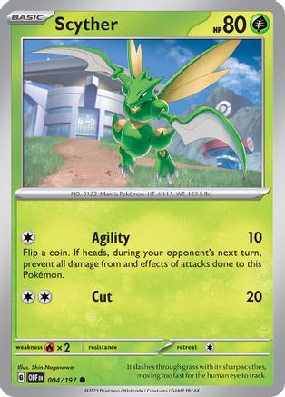 Scyther (004) [SV03 Obsidian Flames] Reverse Holofoil - Common