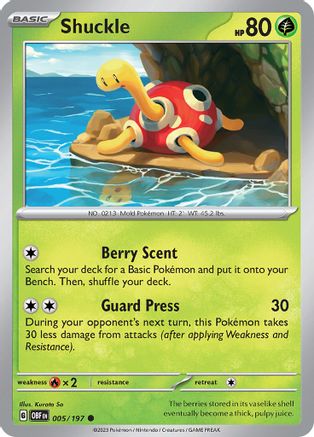 Shuckle (005) [SV03 Obsidian Flames] Reverse Holofoil - Common