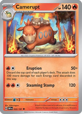 Camerupt (032) [SV03 Obsidian Flames] Reverse Holofoil - Uncommon