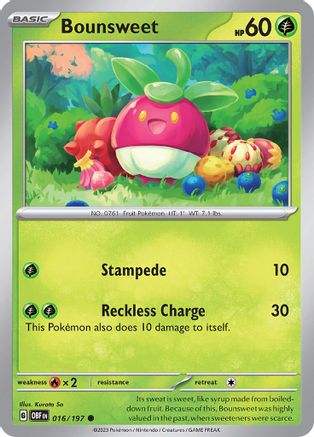 Bounsweet (016) [SV03 Obsidian Flames] Reverse Holofoil - Common