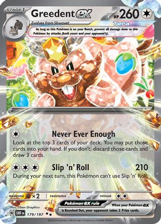 Greedent ex (179) [SV03 Obsidian Flames] Holofoil - Double Rare