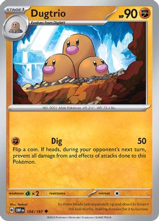 Dugtrio (104) [SV03 Obsidian Flames] Reverse Holofoil - Uncommon