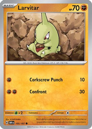 Larvitar (105) [SV03 Obsidian Flames] Reverse Holofoil - Common