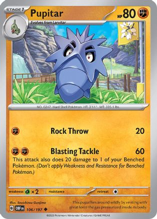 Pupitar (106) [SV03 Obsidian Flames] Reverse Holofoil - Uncommon
